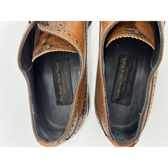 To Boot New York Viceroy Brogue Wingtip Leather Oxfords Cognac Brown Men’s 9.5 - Picture 5 of 12